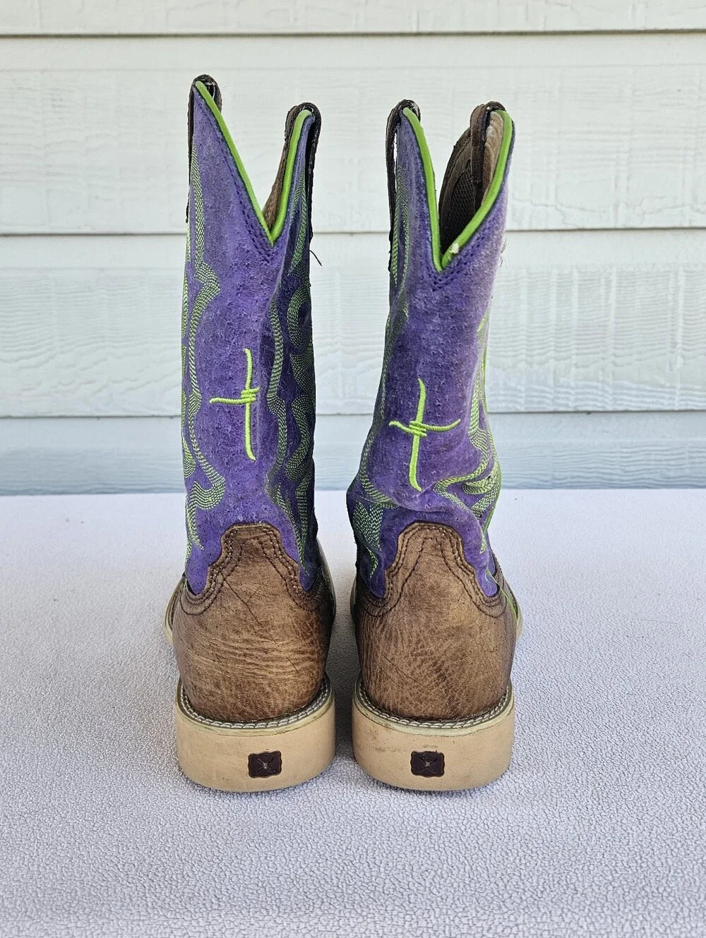 Twisted X Cowkid's Hooey Western Boot Youth SZ 4 Brown Purple Western Rodeo